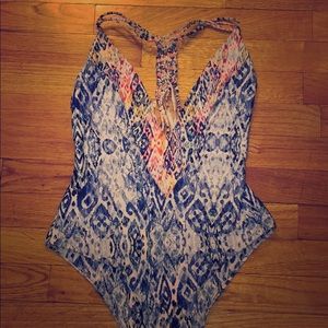Bohemian print one piece bathing suit
